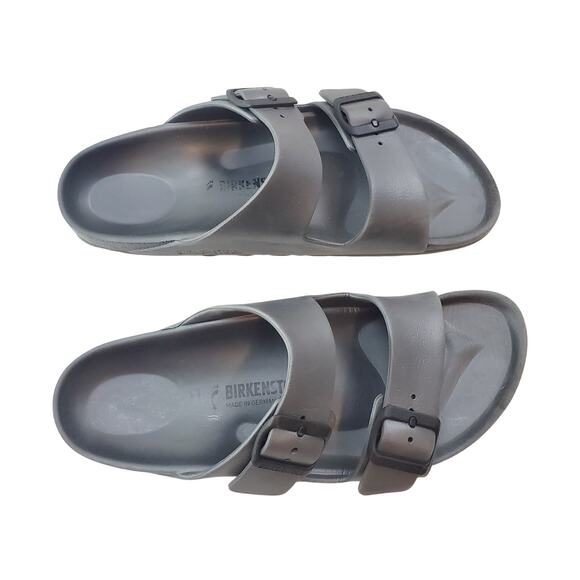 Birkenstock Arizona Sandals EU 41 Double Strap Rubber Gray Slip-On Unisex 8M 10W - Picture 4 of 9